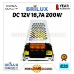 Power Supply Trafo Brilux DC 12V 16.7A | 200W + Slim (Super Quality)